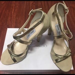 Size 39 Beige/Gold Jimmy Choo Heels
